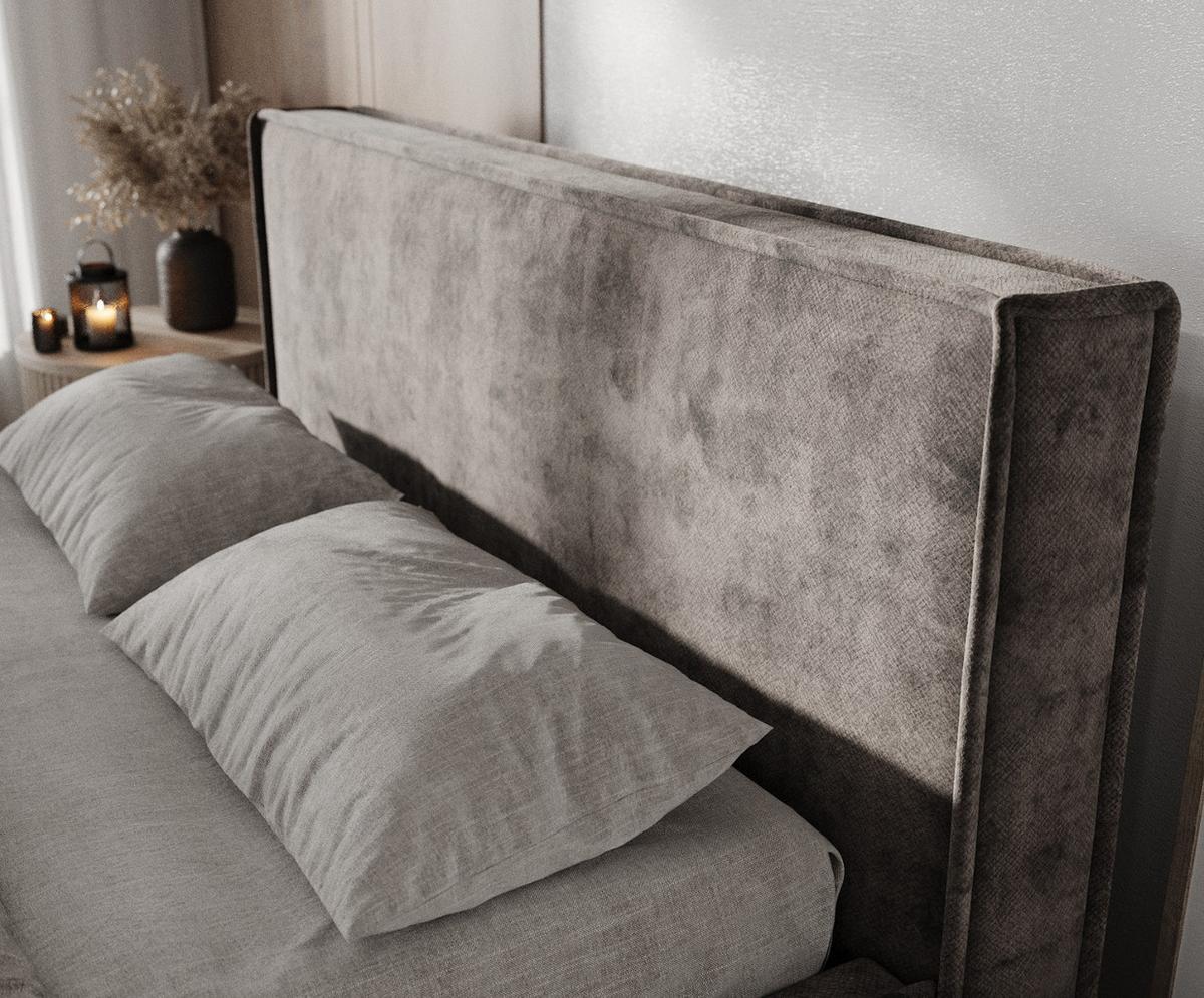POLSTERBETT Sato mit Stauraum 200/200 cm Braun im Terra NW Stoff - Schwarz/Naturfarben, Holz/Holzwerkstoff (200/200cm) - AltaBeds