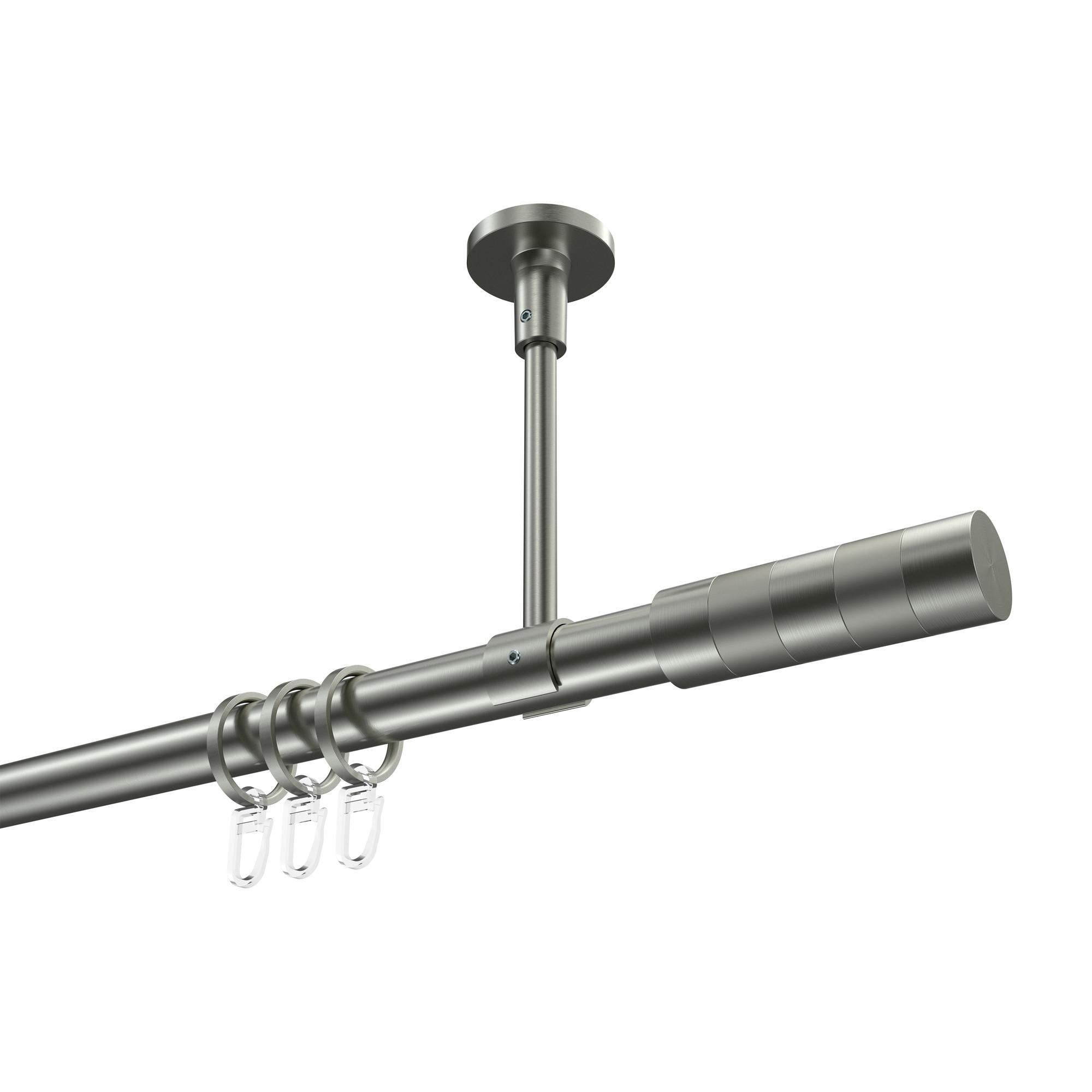 GARDINENSTANGE Sonette Mavell 480 cm (geteilt in 3 x 160 cm), 1-läufig, 20 mm Ø Edelstahl-Optik - Edelstahlfarben/Silberfarben, Metall (480cm) - INTERDECO