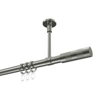 GARDINENSTANGE Sonette Mavell 480 cm (geteilt in 3 x 160 cm), 1-läufig, 20 mm Ø Edelstahl-Optik - Edelstahlfarben/Silberfarben, Metall (480cm) - INTERDECO