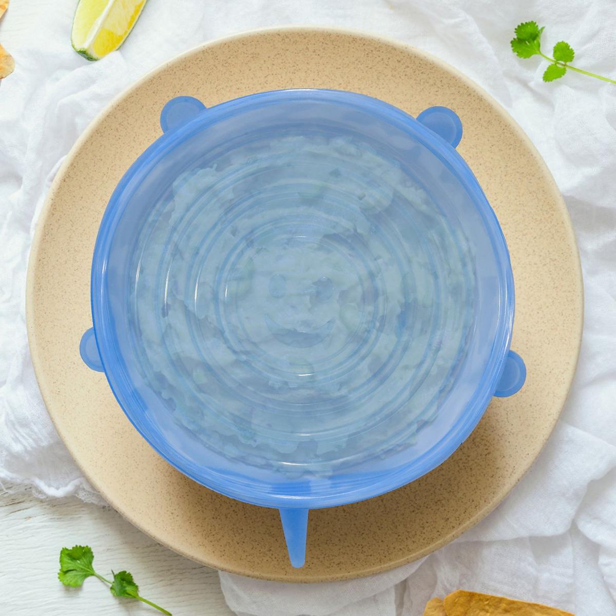 SILIKONABDECKUNG Universal 6x Frischhaltedeckel - Blau, Kunststoff (20.3/2/20.3cm) - Intirilife