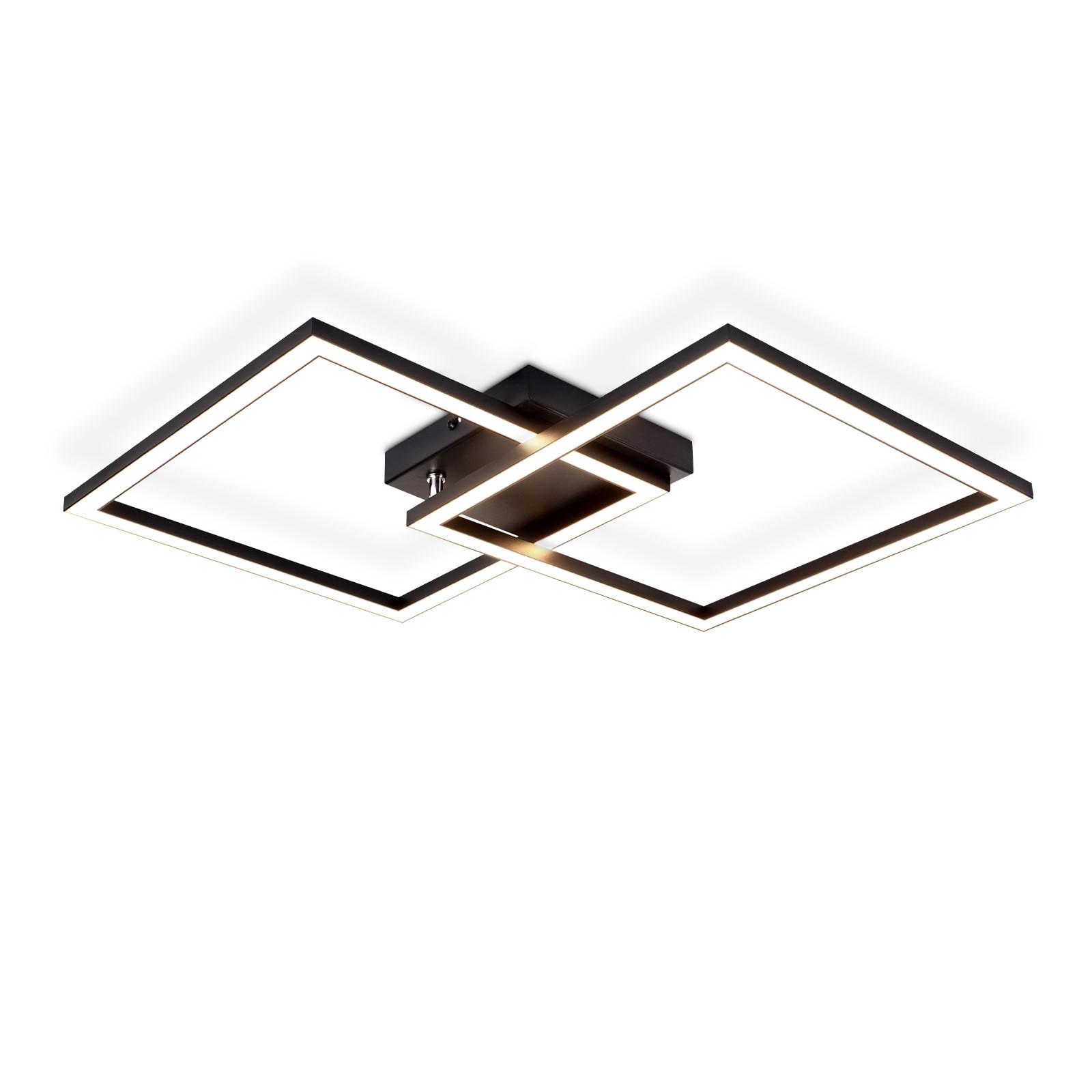 LED-DECKENLEUCHTE Korngast 46.1/5.8/46.1 cm - Schwarz, Metall (46.1/46.1/5.8cm) - ZMH