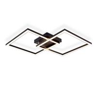 LED-DECKENLEUCHTE Korngast 46.1/5.8/46.1 cm - Schwarz, Metall (46.1/46.1/5.8cm) - ZMH