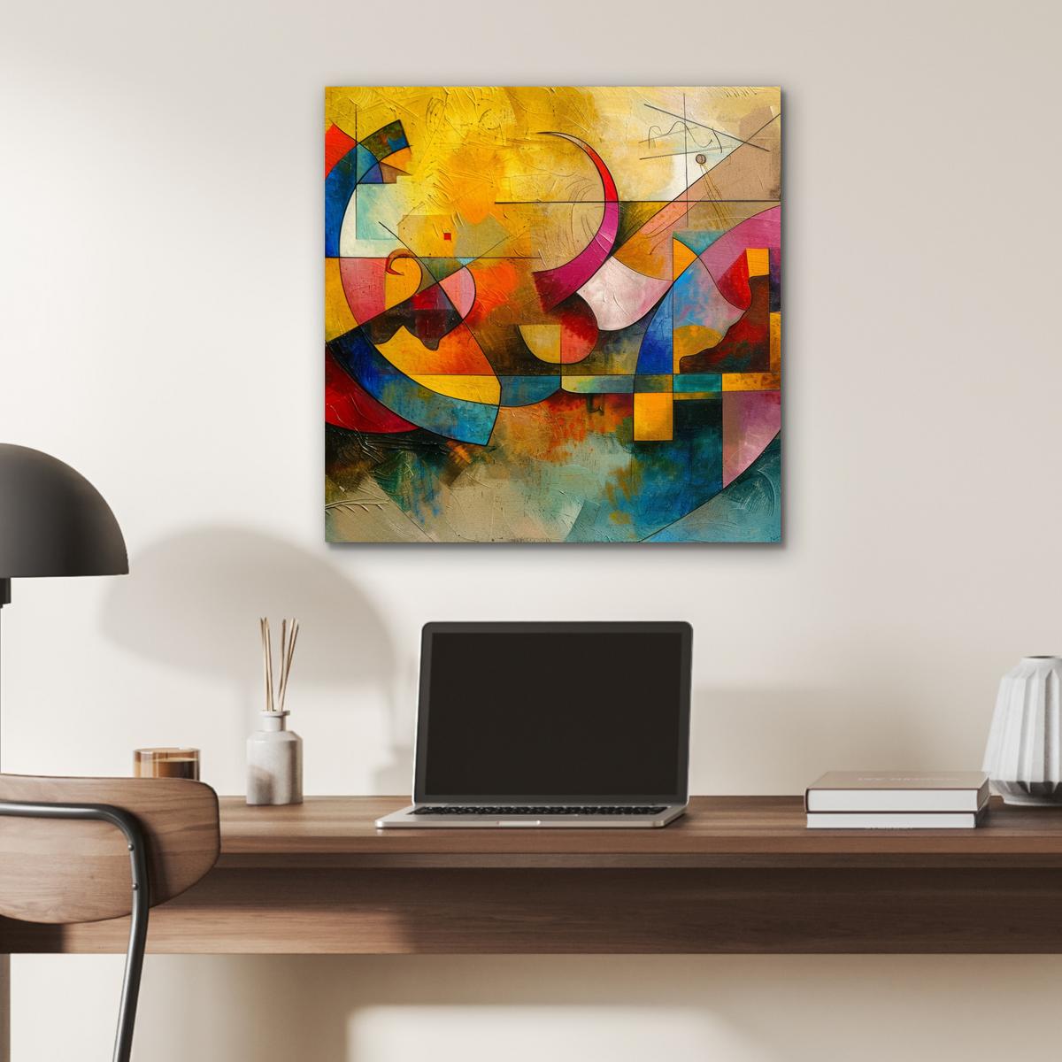 METALLBILD Kunst - Abstrakt - Modern 50x50 cm - Gelb, Metall (50/50cm) - MuchoWow