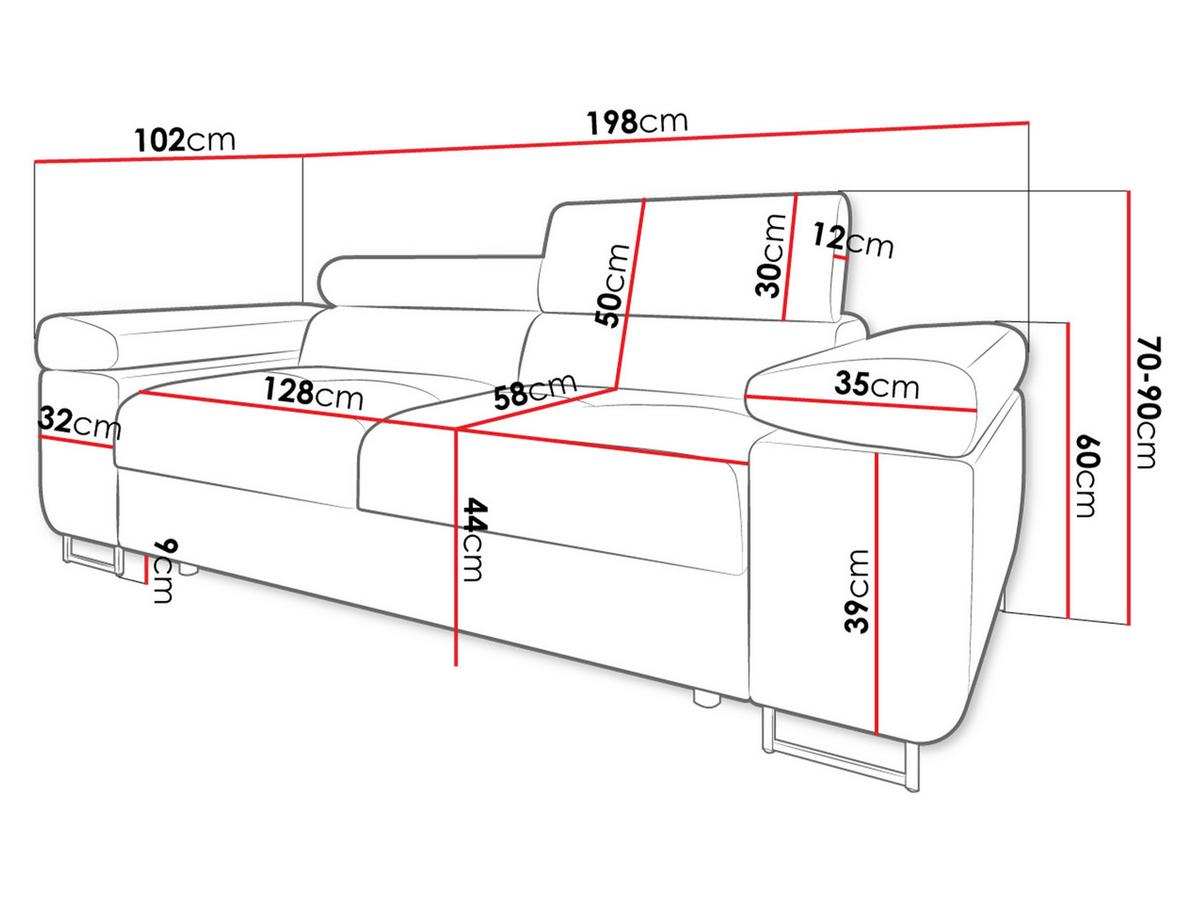 SOFA Torezio 2 - Braun, Holz/Textil (198/90/102cm) - MIRJAN24
