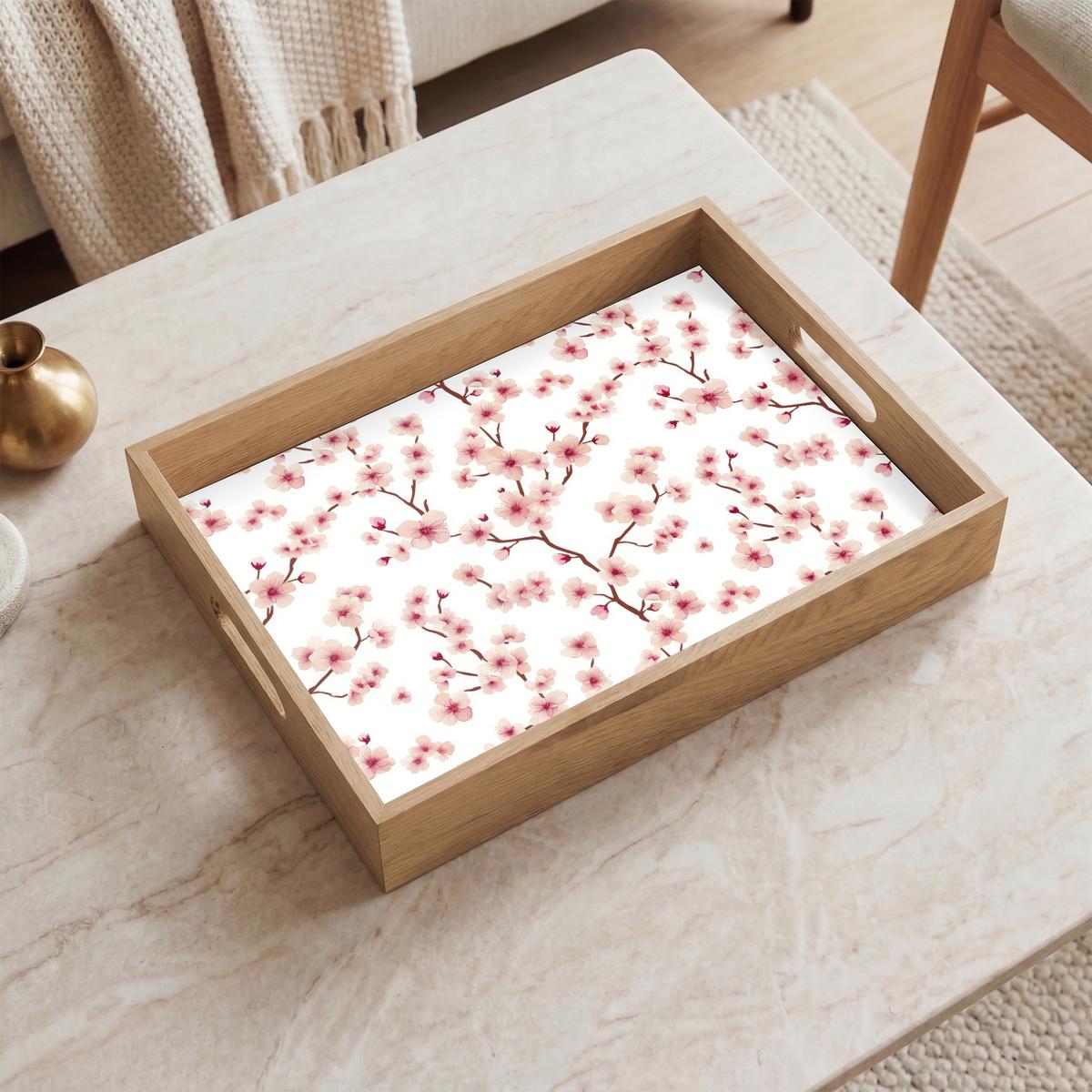 TABLETT Kirschblüte - Zweige - Rosa 40x30 cm - Rosa, Holz (40/5/5cm) - OnlyWow