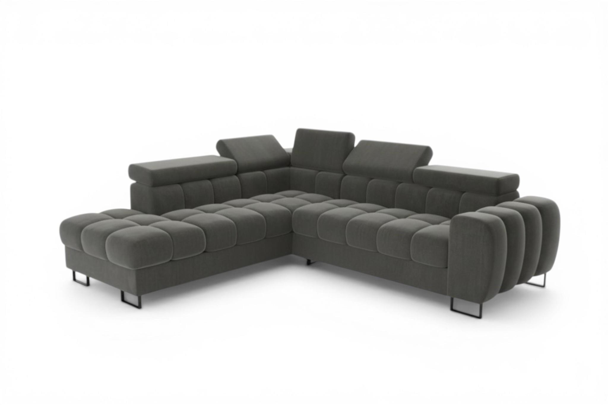 ECKSOFA Bastien Max Mit Schlaffunktion - Grau, Holzwerkstoff/Textil (225/260cm) - Fun Möbel