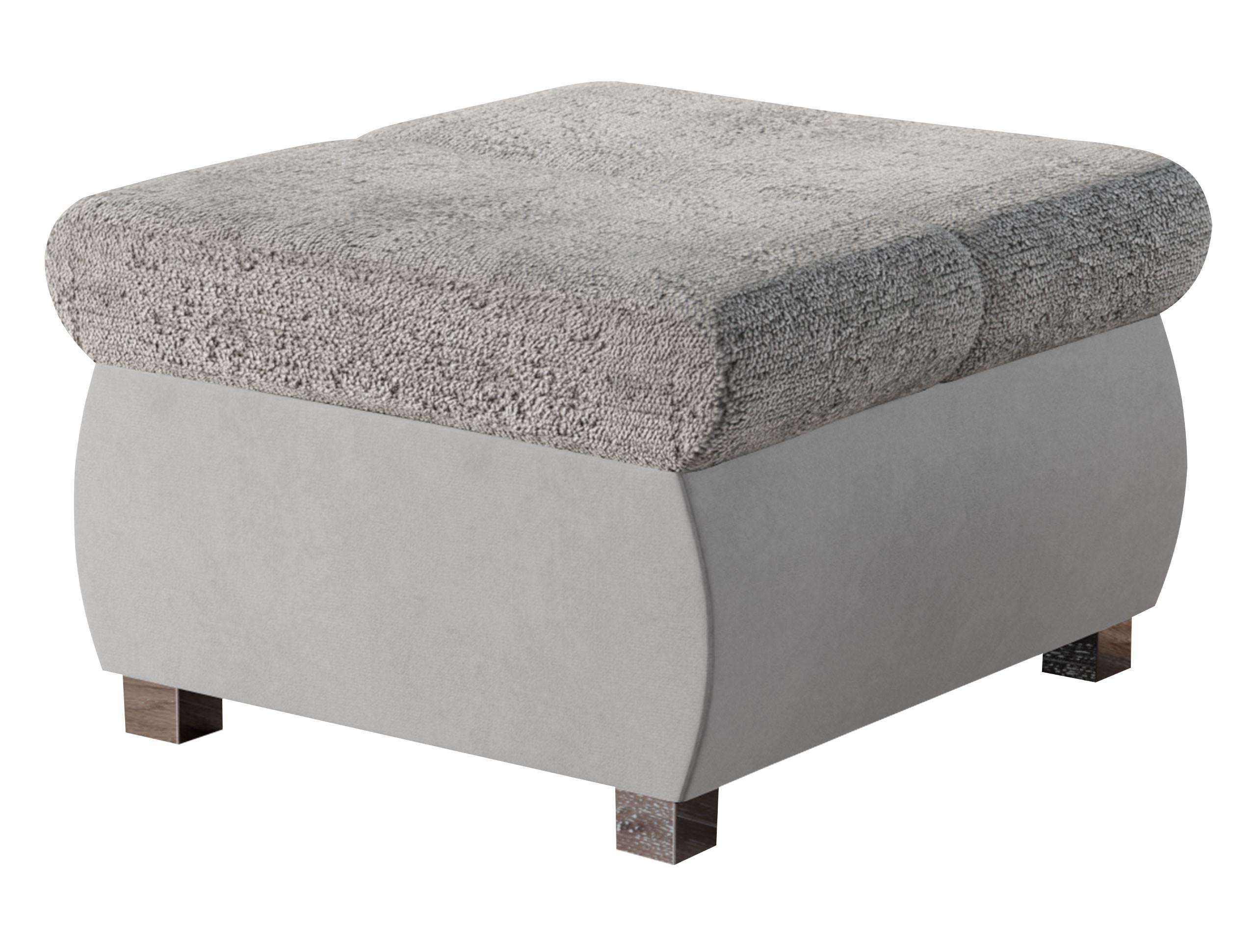 POLSTERHOCKER Bangkok Klein - Silberfarben/Hellgrau, Holz/Kunststoff (60/39/60cm) - MIRJAN24