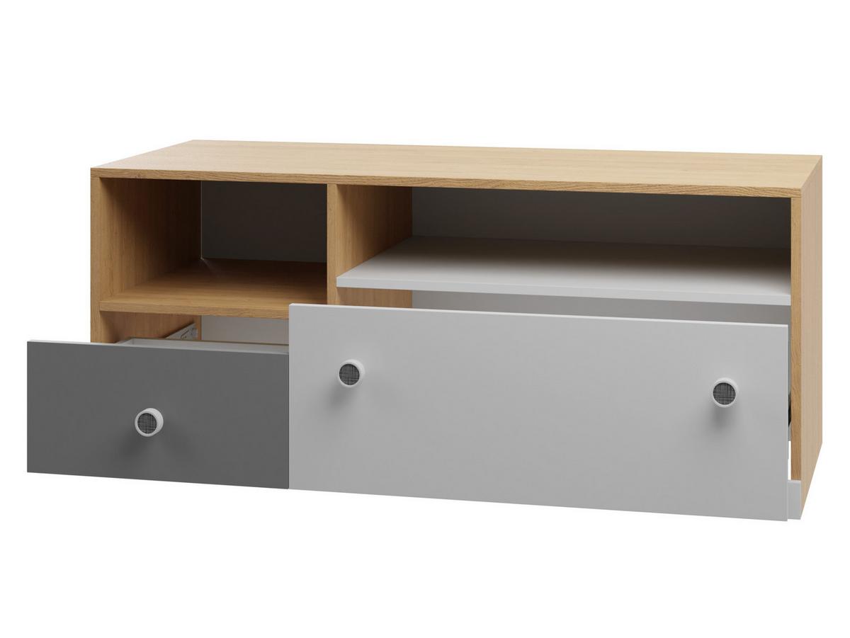 TV-LOWBOARD Pixel PX11 - Eichefarben/Weiß, Holzwerkstoff (120/60/50cm) - MIRJAN24