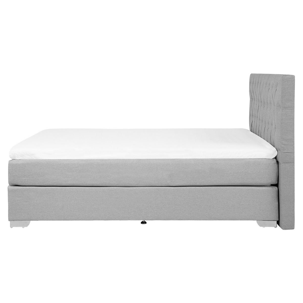 BOXBETT 160/200 cm Hellgrau Duchess - Hellgrau, Textil (160/200cm) - Beliani