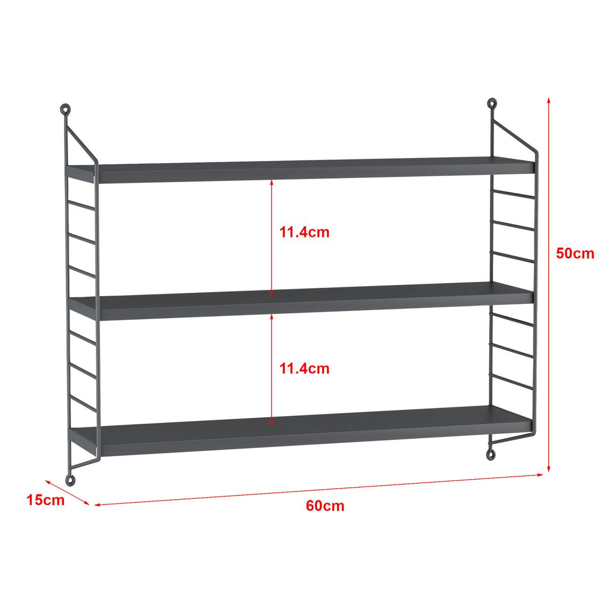 WANDREGAL Strängnäs modular - Dunkelgrau, Metall (60/50/15cm) - [en.casa]