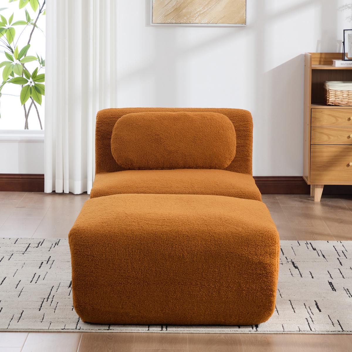 MODULARES SOFA Chenille Caramel 30D Schaumstoff Haustierfreundlich - Cognac, Textil (79/71/177cm) - Urban Meuble
