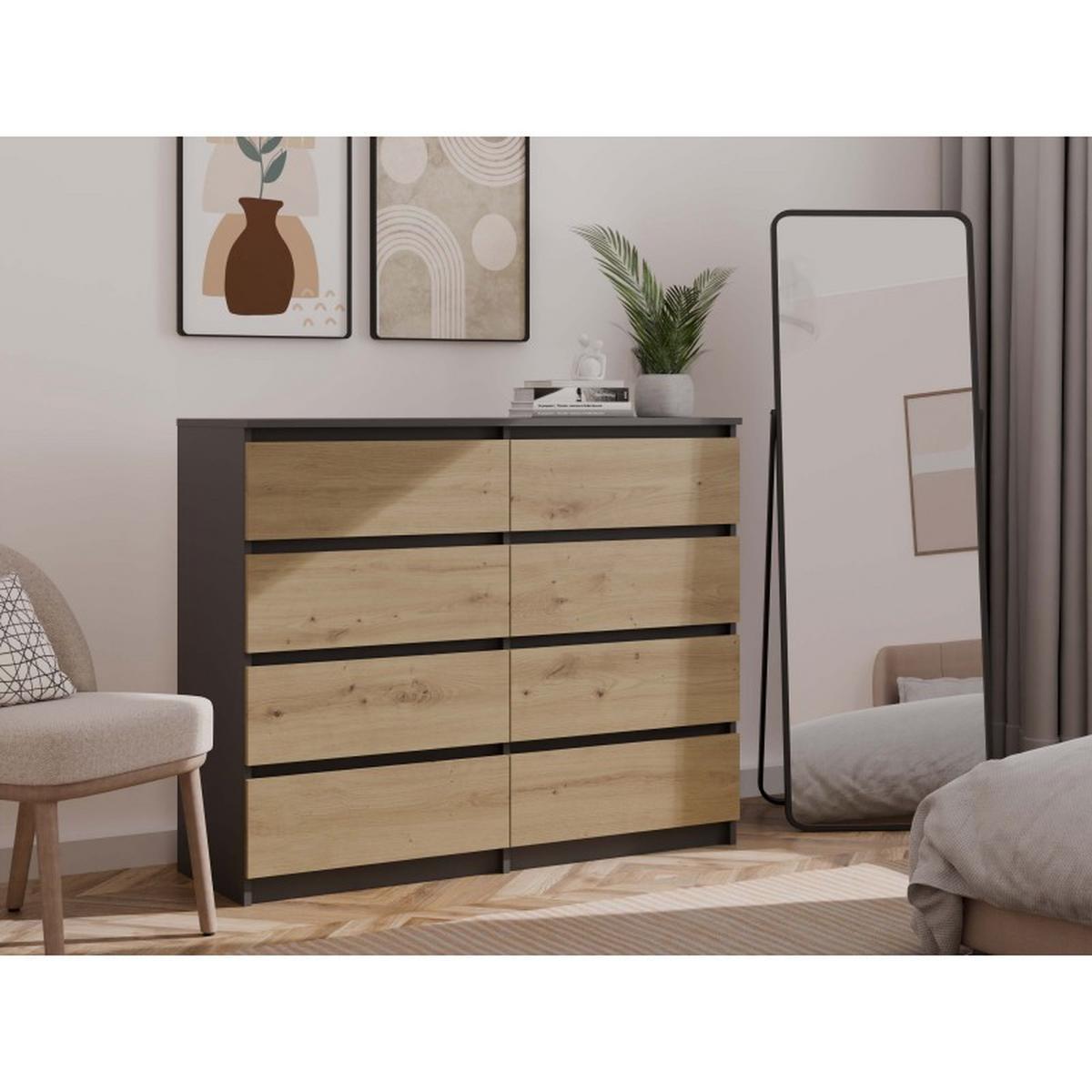 KOMMODE Anthrazit, Artisan 138/97/40 - Anthrazit, Holzwerkstoff (138/97/40cm) - RAUMHIRSCH FURNITURE