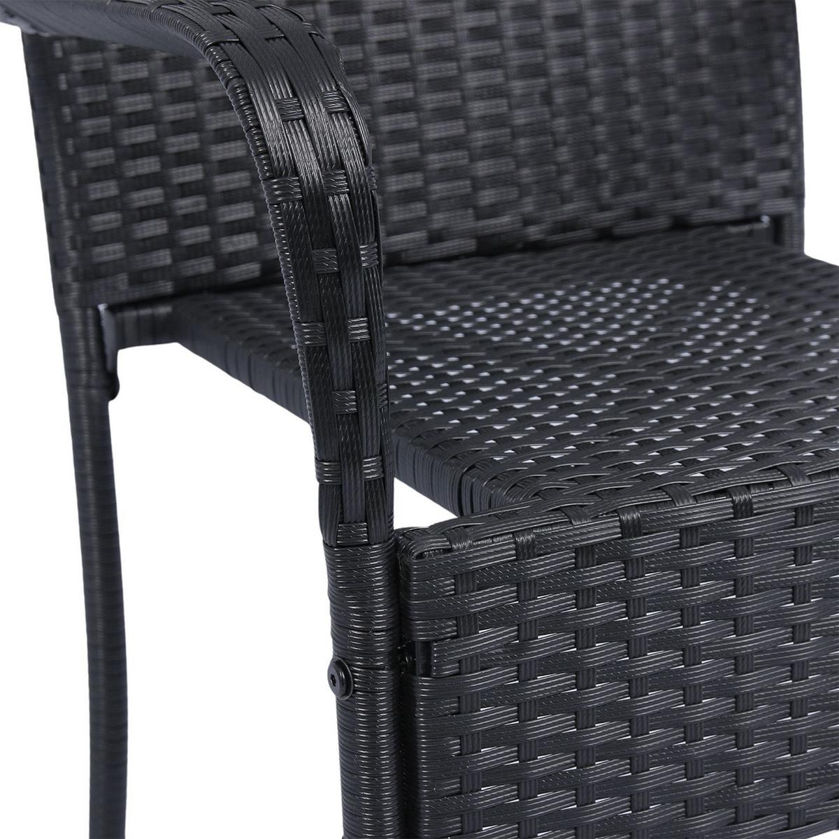 GARTENSTÜHLE Yoro 4er-Set - Schwarz, Kunststoff (50/90/50cm) - Juskys