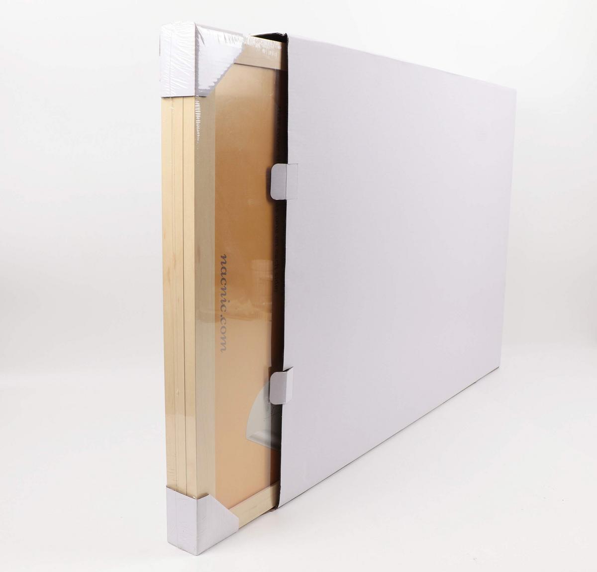 RAHMEN Set mit 3 aus MDF und Acrylglas Schutz und Aussteller für Fotografien, Bilder, Poster, Gemälde, Dekoration für Haus Farbe Hellholz A3 - Beige, Holz (29.7/3cm) - Nacnic