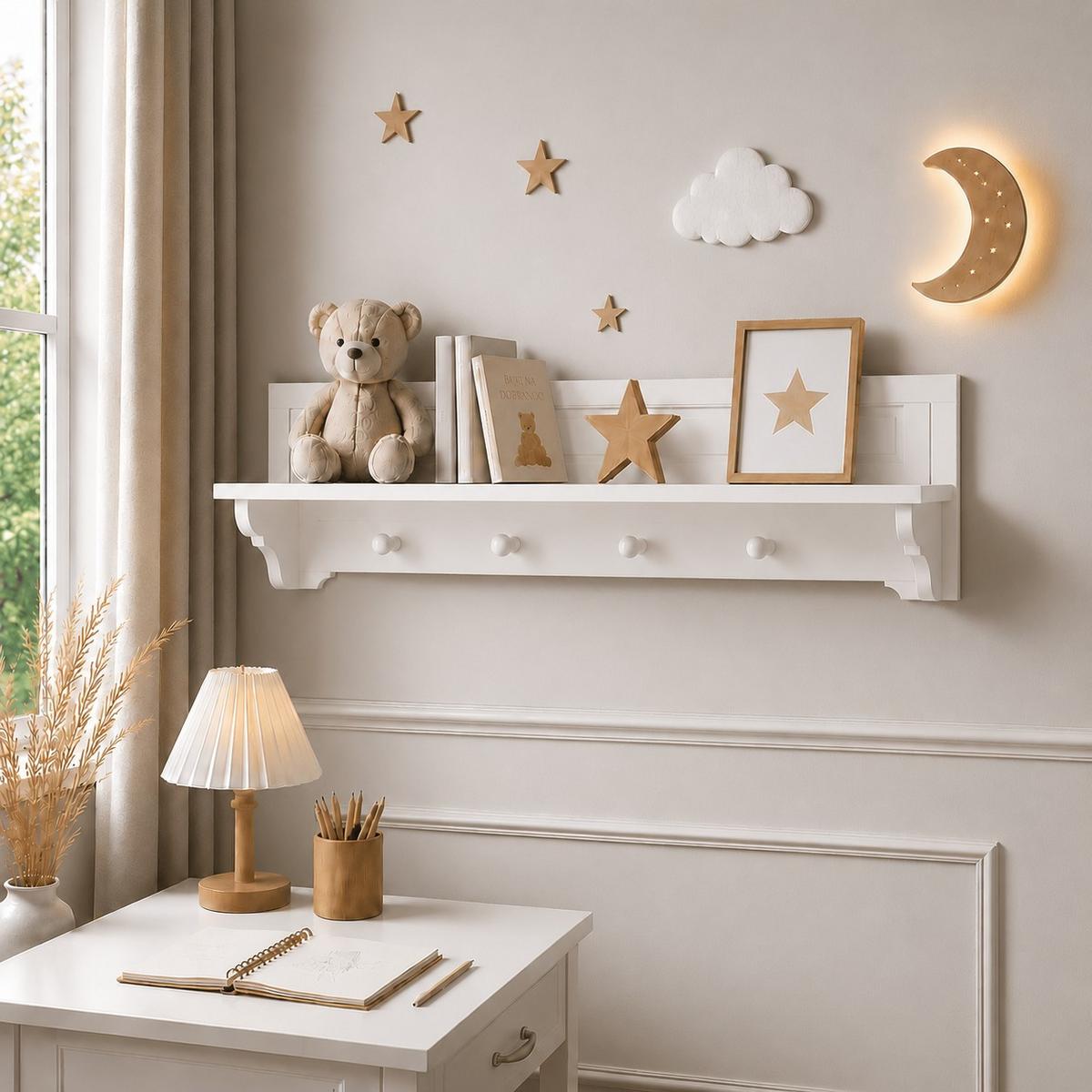 SHELF TWINKLE für das Kinderzimmer Weiß matt - Weiß, Holzwerkstoff (95/25/17.6cm) - Lookway