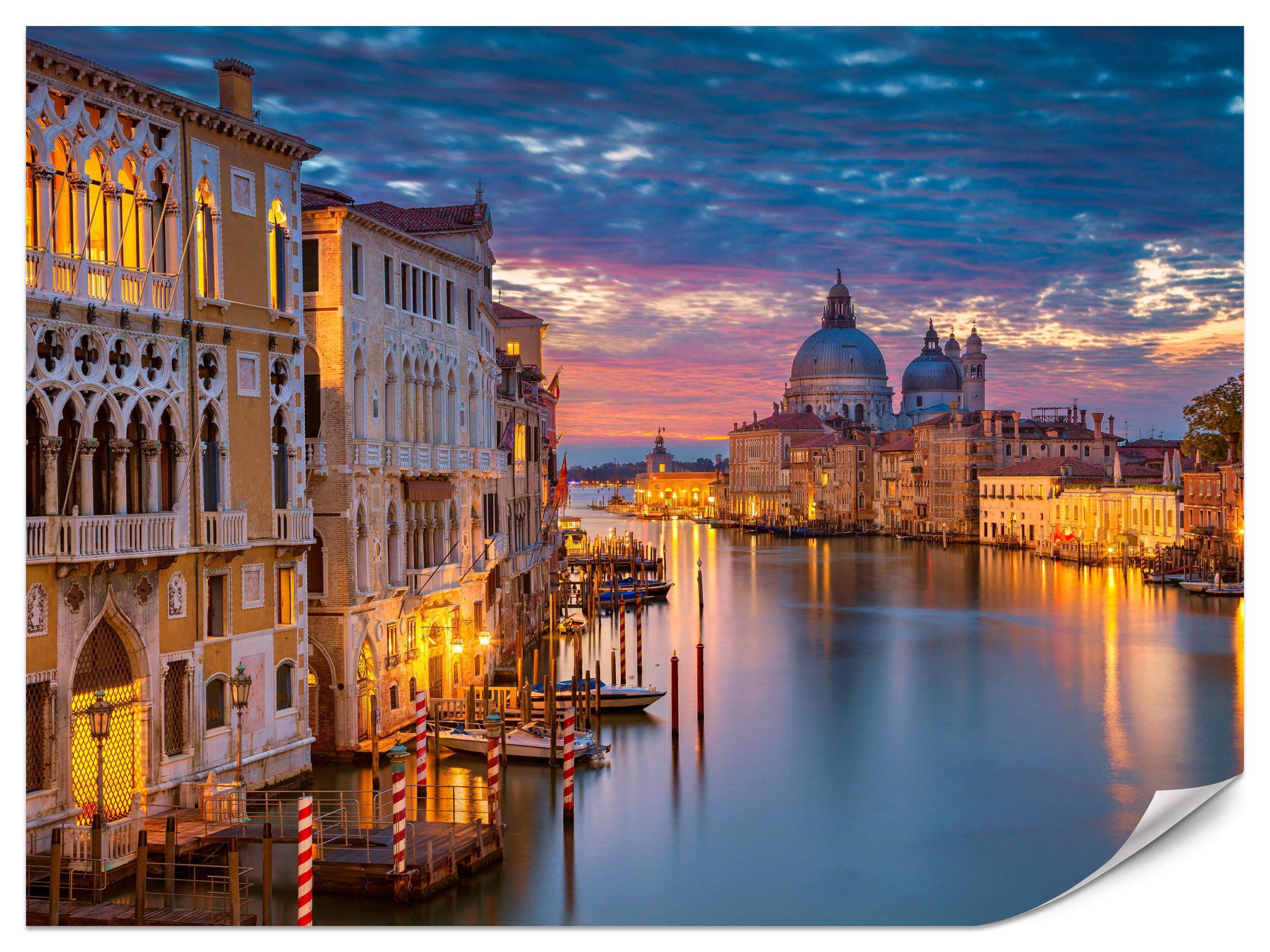 FOTOTAPETE Panorama von Venedig 350x256 - Violett/Rosa, Papier (350/256cm) - Muralo
