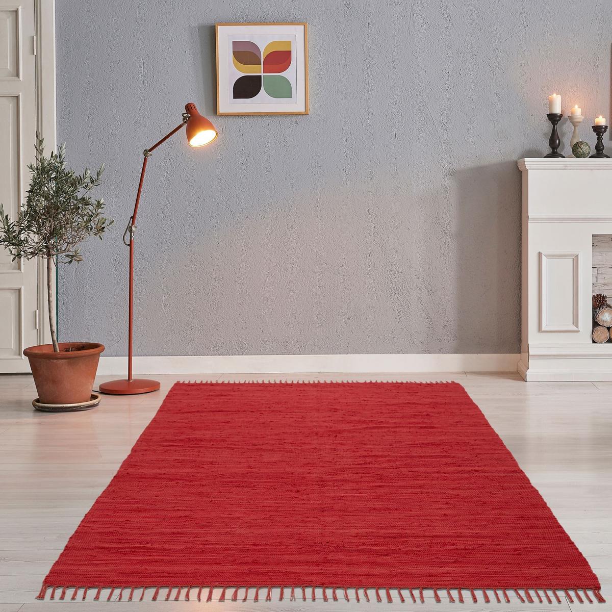 FLECKERLTEPPICH Chindi 40x60 cm - Rot, Textil (40/60cm) - Rug and Roll