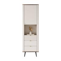 REGAL schmal AUTUMN 1D3S mit Schubladen, Kaschmir / Nussbaum - Beige, Holzwerkstoff (60/191/40cm) - Lookway