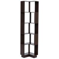 ECK-BÜCHERREGAL Walnuss Dekor - Walnussfarben, Holz (40/175/40cm) - MCW