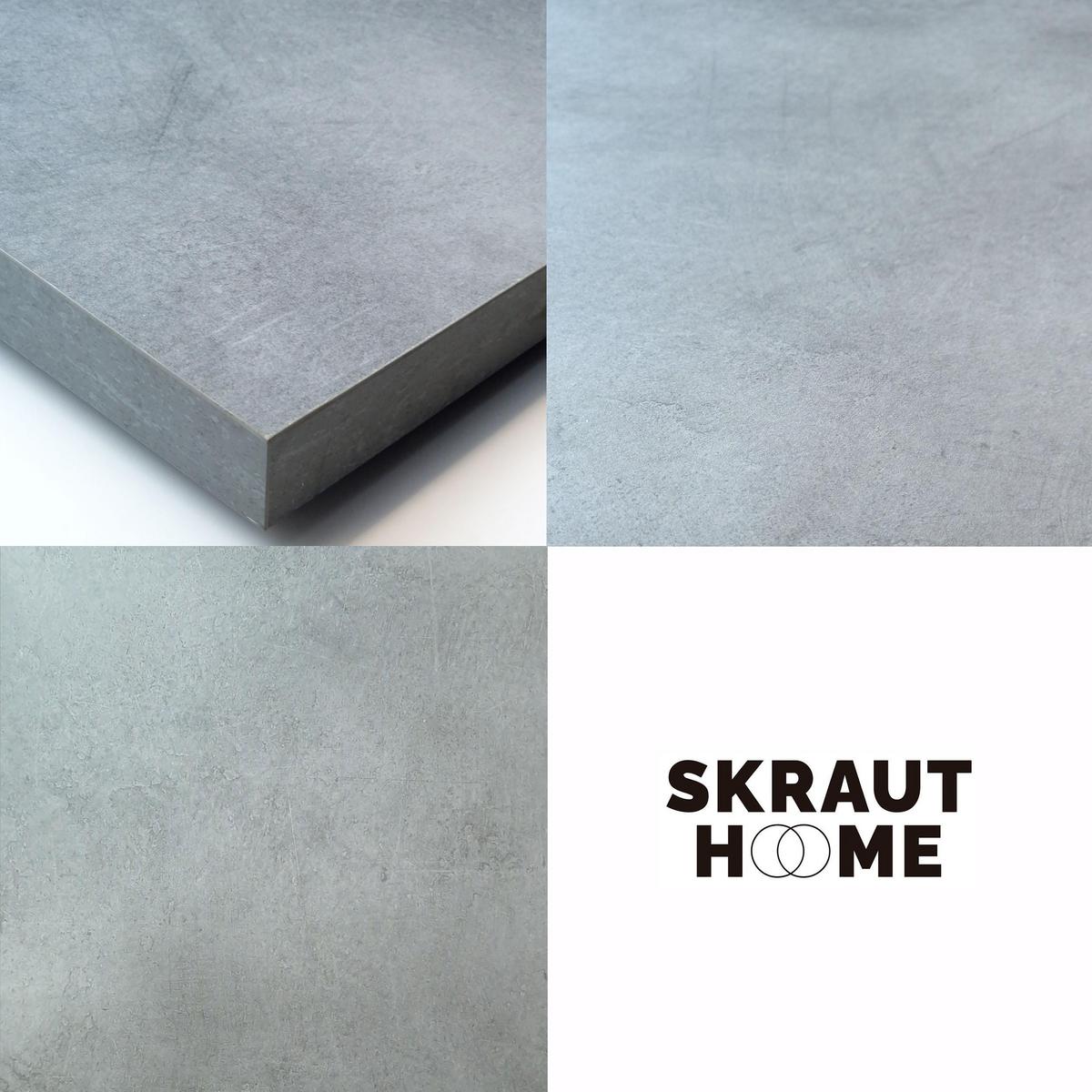 KOMMODE mit Schubladen, Sideboard Schrank, zementgrau, 114/35/75cm - Grau, Holzwerkstoff (114/75/35cm) - Skraut Home