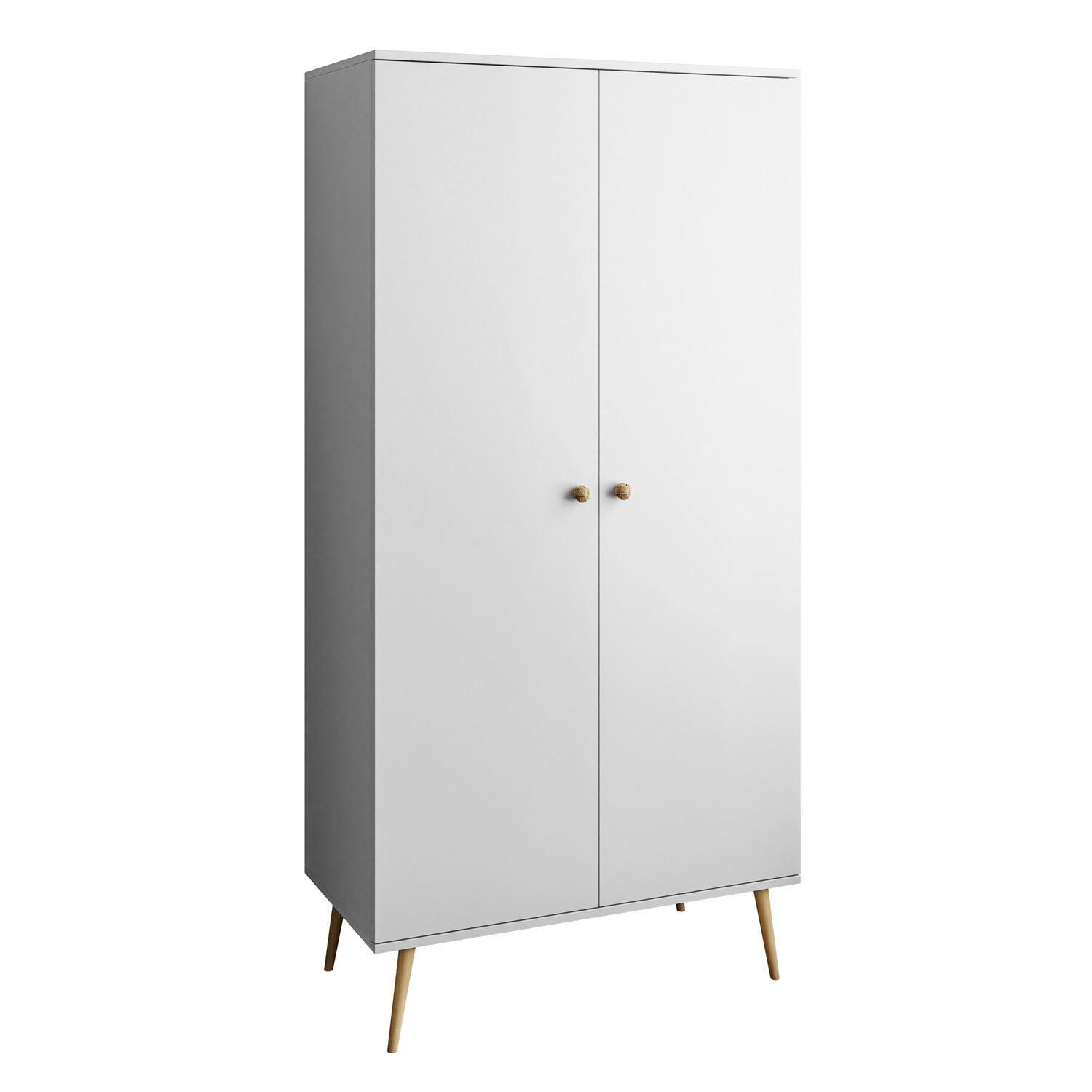 KLEIDERSCHRANK Zweitüriger HARMONY Weiß - Weiß, Holzwerkstoff (87/212/41cm) - Lookway