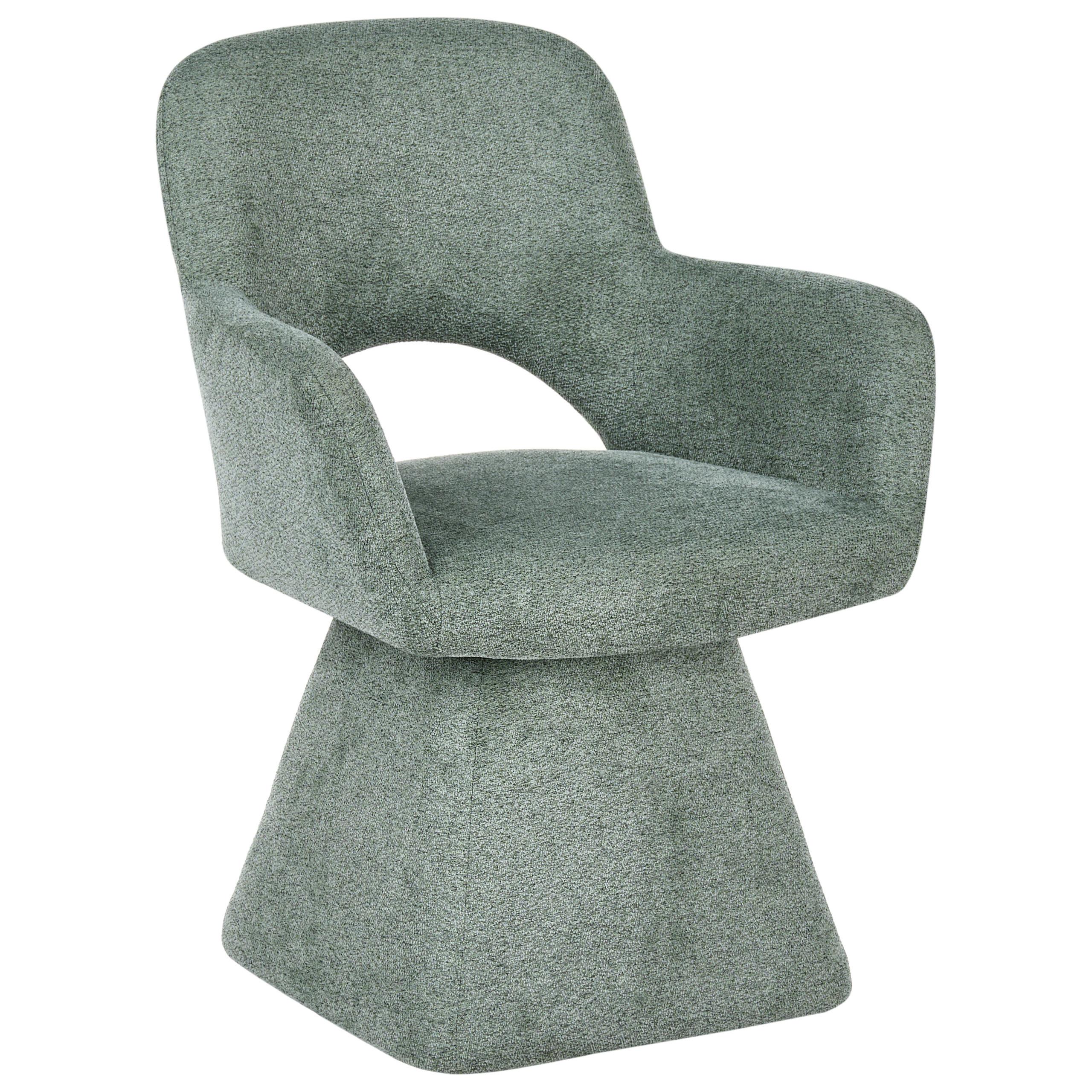 ESSZIMMERSTUHL drehbar Stoff Dunkelgrün Vallby - Grün, Textil (64/87/64cm) - Beliani