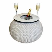 3-IN-1 LOUNGETISCH MIT ACRYL-KÜHLER Milano Champagner 40 cm - Champagner, Kunststoff (55/55/40cm) - COOTAB Cooler Table