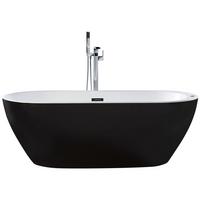 WHIRLPOOL-BADEWANNE mit LED 80x170x59 cm schwarz Nevis - Schwarz, Kunststoff (80/59/170cm) - Beliani