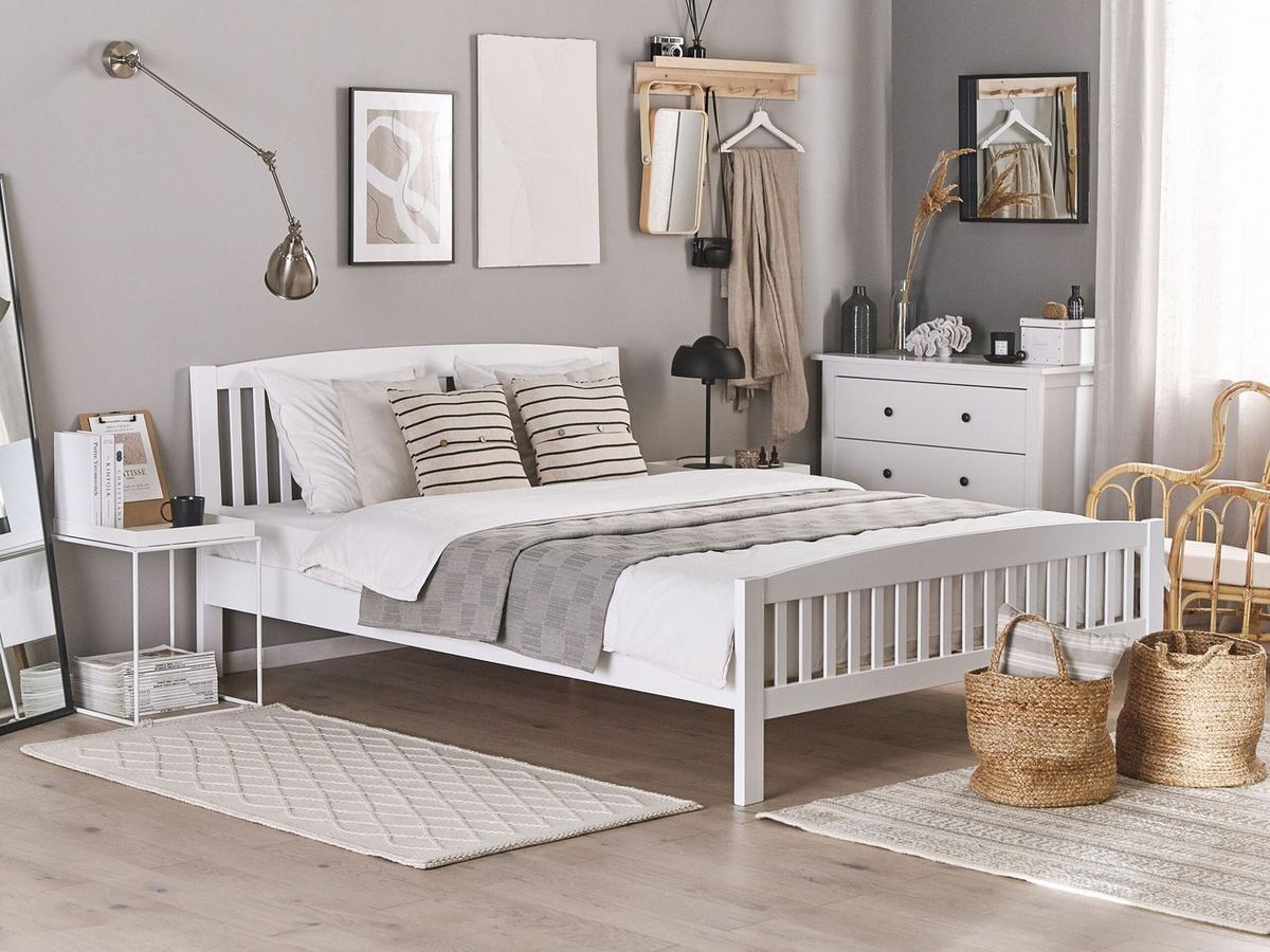 HOLZBETT 180/200cm Weiß Castres - Weiß, Holz (180/200cm) - Beliani