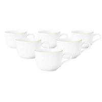 MILCHKAFFEETASSEN Liberty Goldrand weiß-gold 380 ml 6er Set - Goldfarben/Weiß, Keramik (0.38L) - Seltmann Weiden