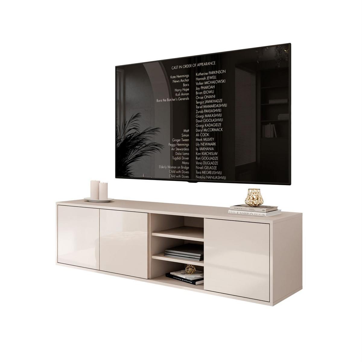 TV-SCHRANK SANAYI Kaschmir Hochglanz – hängend - Kaschmir, Holzwerkstoff (156/42/38cm) - Lookway
