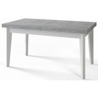 RECHTECKIGER Esszimmertisch SKANDI, ausziehbarer Tisch, Größe: 140-180X80X78 cm, Wohnzimmertisch Farbe: ATELIER, mit Holzbeinen in Farbe Weiß - Weiß/Grau, Holzwerkstoff (140/80/78cm) - Alpi-Möbel