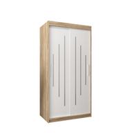SCHWEBETÜRENSCHRANK 200/100/62 2-türig - Silberfarben/Weiß, Holz/Kunststoff (100/200/62cm) - Abiks Möbel