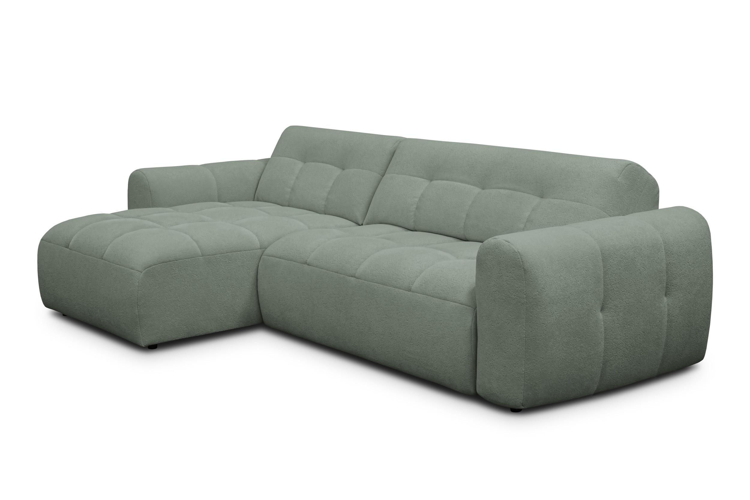 ECKSOFA LUMERO 4-Sitzer LINKS, olive - Schwarz/Olivgrün, Holz/Textil (275/166cm) - Courtois Laville
