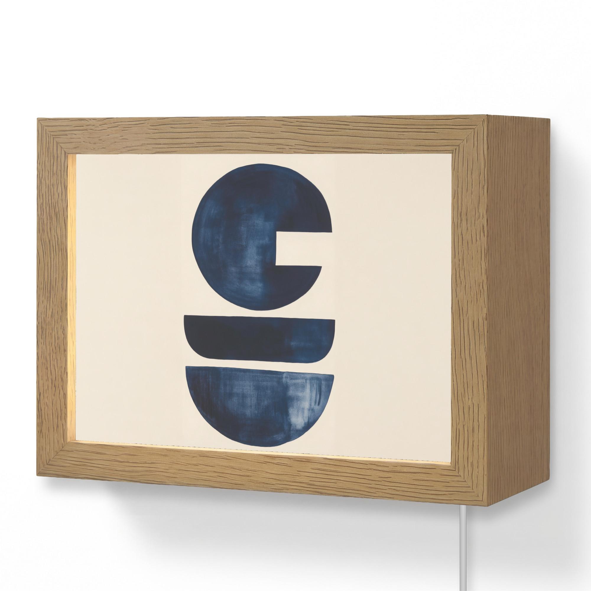 WANDLEUCHTE Formen - Blau - Abstrakt 20x15 cm - Dunkelblau, Holzwerkstoff (20/15/8cm) - OnlyWow