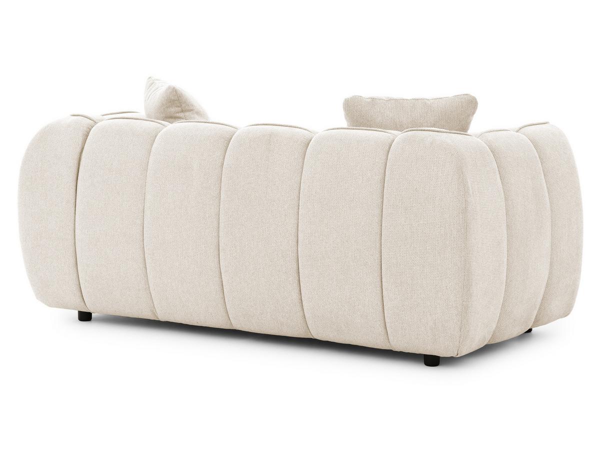 2-SITZER SOFA Nubira in tief gesteppter Bubble-Optik aus weichem Hellbeige Strukturstoff im modernen Design - Beige/Schwarz, Holz/Kunststoff (172/69/89cm) - S-Style Möbel