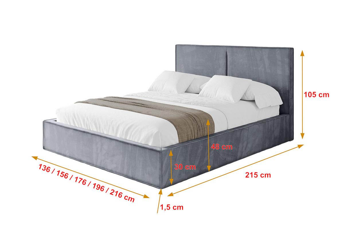 POLSTERBETT mit Bettkasten und Lattenrost, Boxbett ohne Matratze - EMMI 180x200 Grau - Grau, Holzwerkstoff/Textil (180/200cm) - ALTDECOR