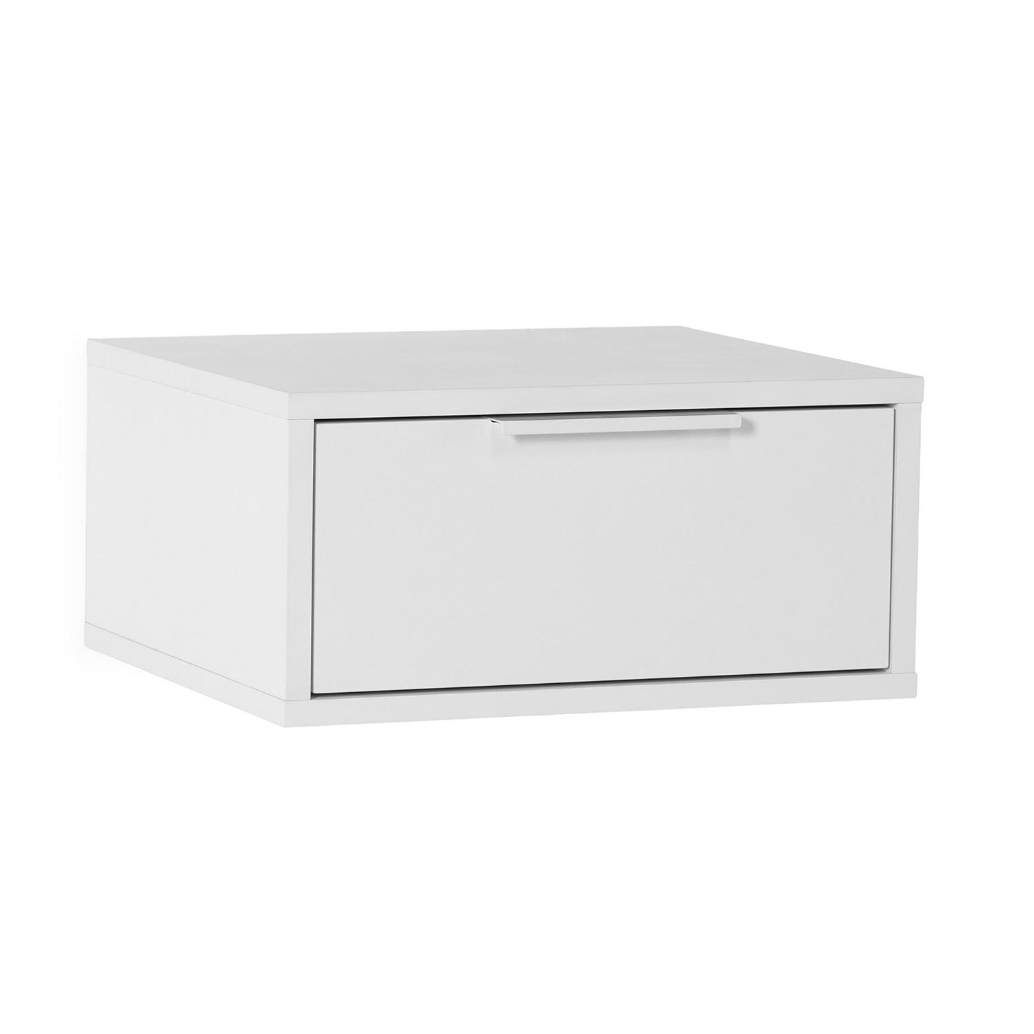 SCHWEBENDER NACHTTISCH Auri Weiß - Weiß, Holzwerkstoff (40/19/35cm) - VS Venta-stock