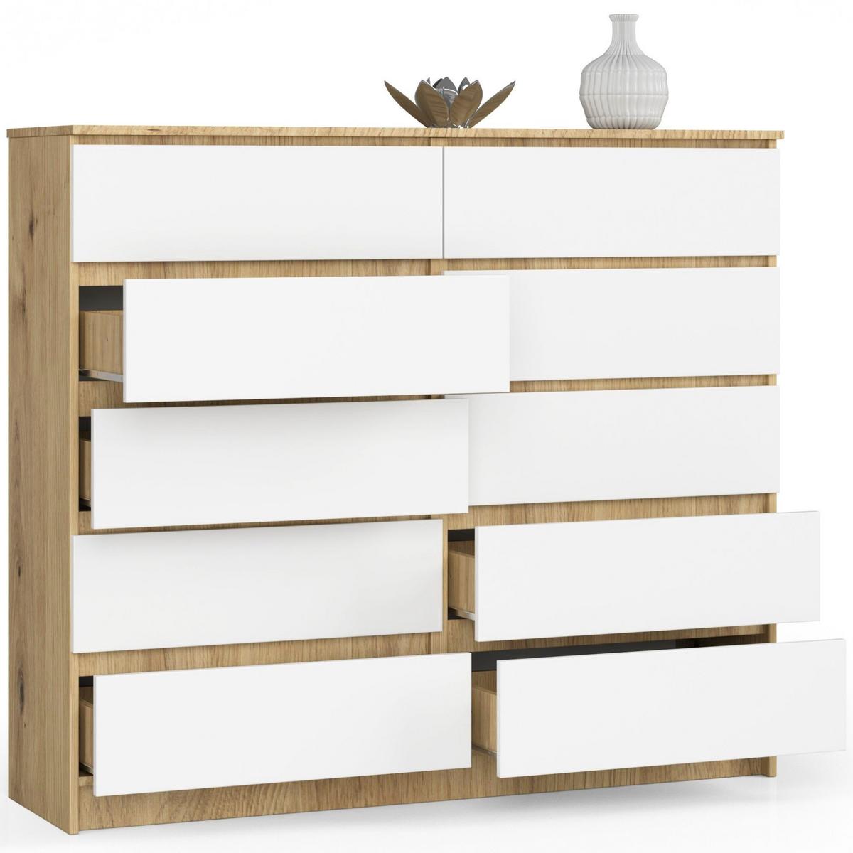 KOMMODE Eiche Artisan, Weiß 121/138/40 - Eiche Artisan/Weiß, Holzwerkstoff (138/121/40cm) - RAUMHIRSCH FURNITURE
