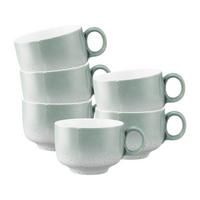MILCHKAFFEETASSEN MIT HENKEL Sento Home Aura mint 350 ml 6er Set - Mintgrün, Keramik (0.35L) - Seltmann Weiden