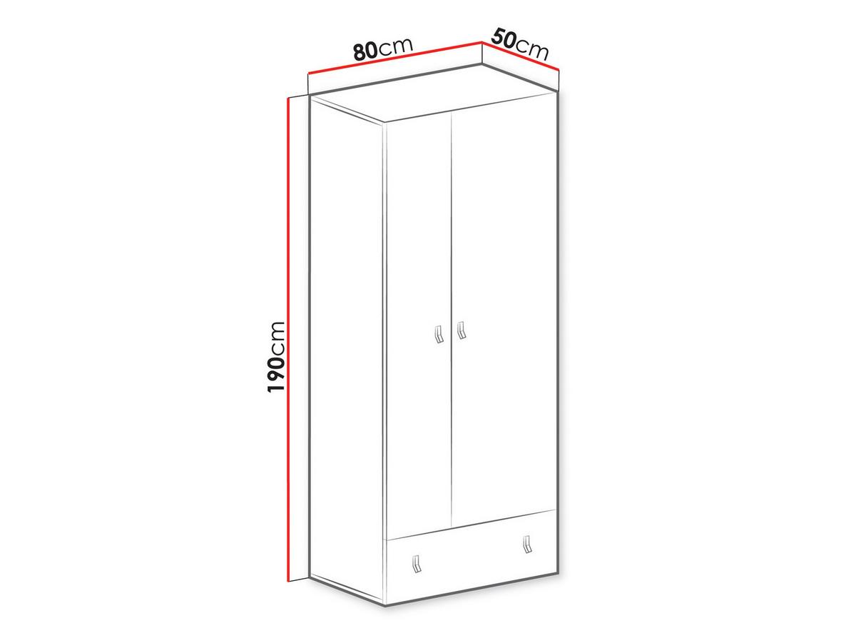 KLEIDERSCHRANK Planet 03 - Eichefarben/Schwarz, Holzwerkstoff (80/190/50cm) - MIRJAN24
