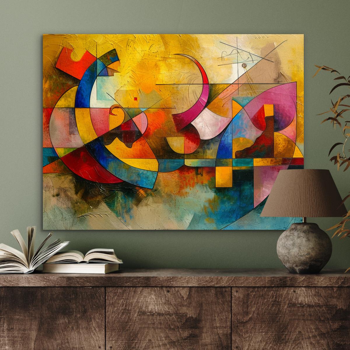 METALLBILD Kunst - Abstrakt - Modern 80x60 cm - Gelb, Metall (80/60cm) - MuchoWow