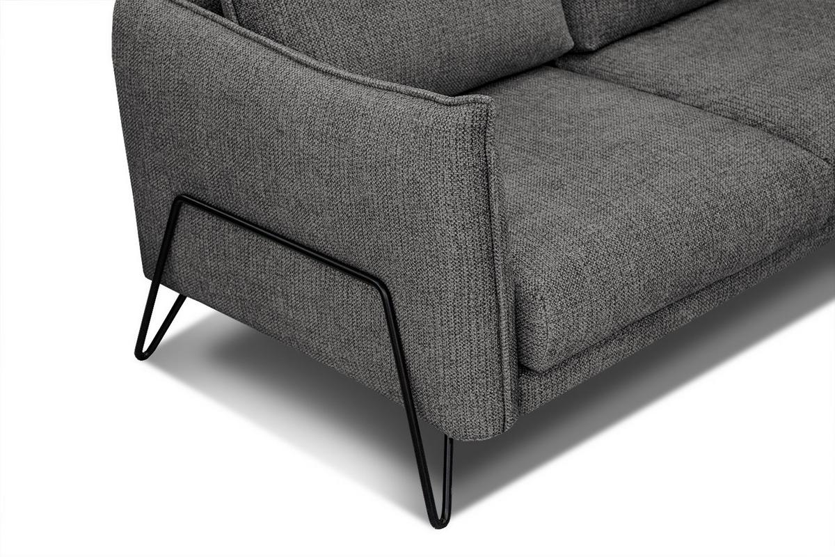 ECKSOFA HOSTEN 4-Sitzer, anthrazit - Anthrazit/Schwarz, Holzwerkstoff/Textil (158/269cm) - Wozimo
