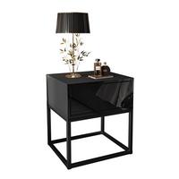 NACHTTISCH BLANCO LOFT II auf schwarzem Gestell Schwarz Hochglanz - Schwarz Hochglanz, Holzwerkstoff (45/52/36.5cm) - Lookway