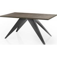 ESSTISCH Vance rechteckig ausziehbar, Dunkelgrauer Chicago Beton 140-240/80/76 cm - Dunkelgrau/Schwarz, Holzwerkstoff/Metall (80/240/76cm) - WFL GROUP