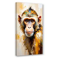 LEINWANDBILD Bunte Affen Tiere Afrika 40x80cm - Beige, Textil (40/80cm) - Feeby