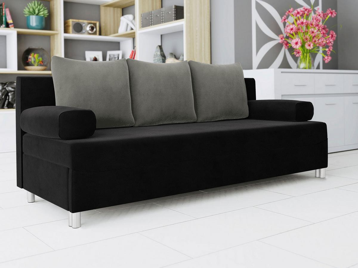 SCHLAFSOFA Dover - Chromfarben/Schwarz, Holz/Kunststoff (192/86/80cm) - MIRJAN24