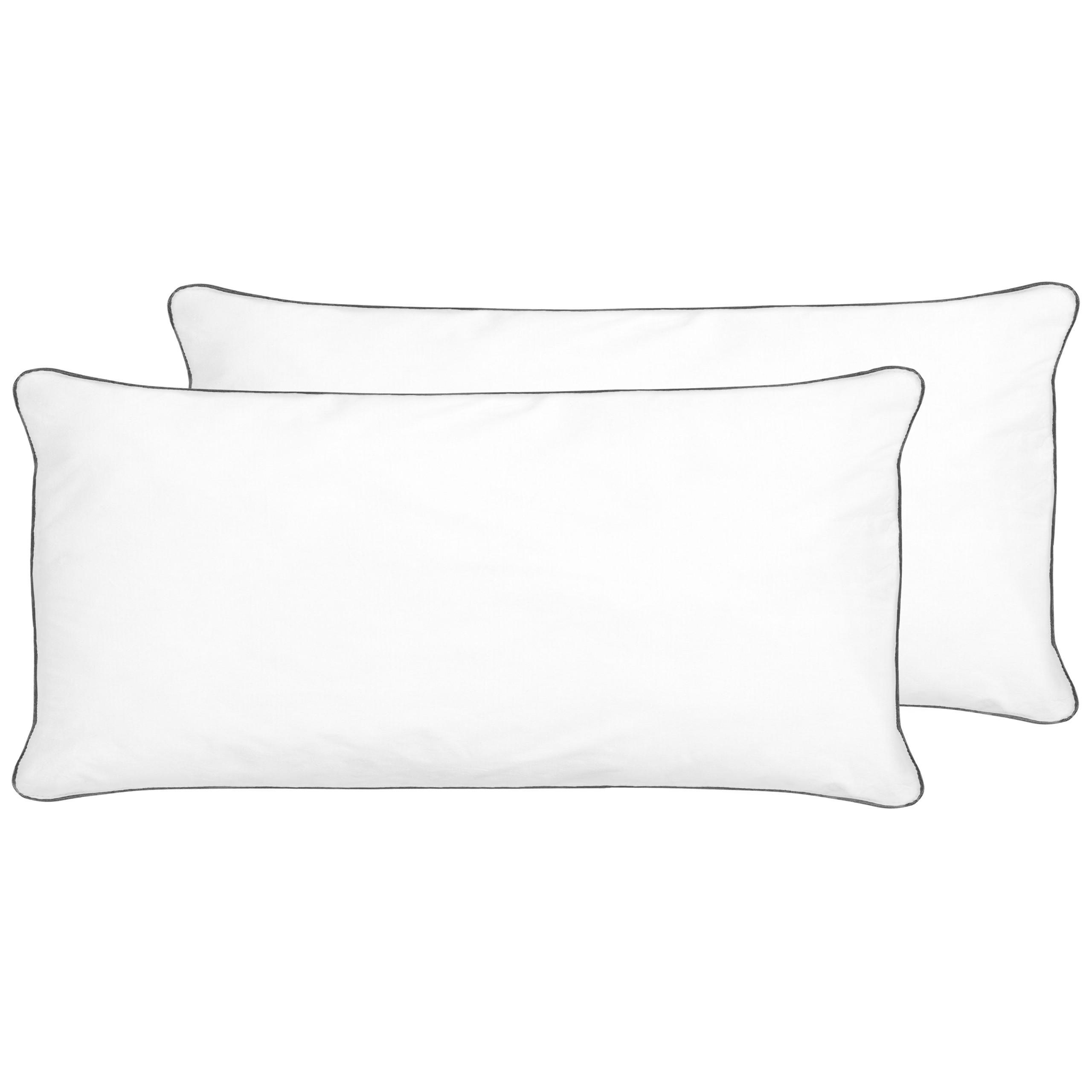 KISSEN 2er-Set Weiß 80/40 cm Pelister - Weiß, Naturmaterialien (80/40cm) - Beliani