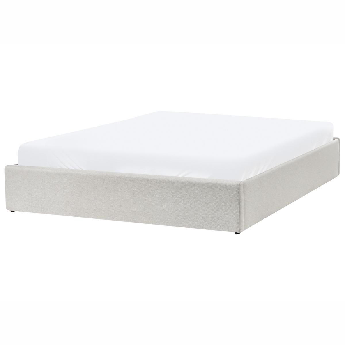BETT mit Stauraum 160/200 cm Hellbeige Dinan - Beige, Textil (160/200cm) - Beliani