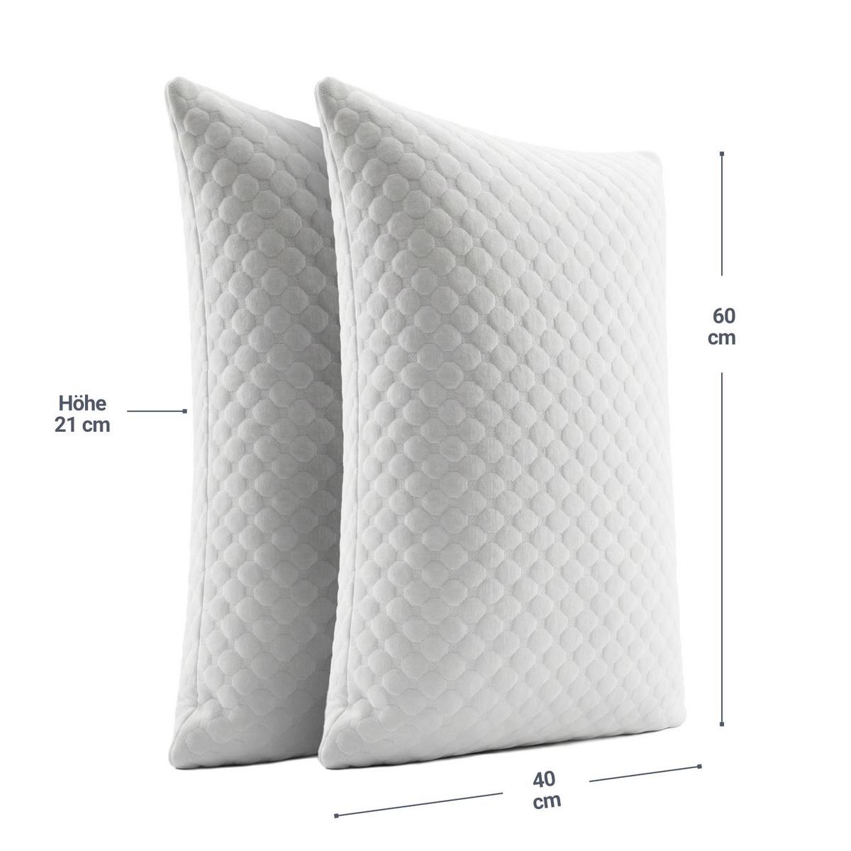 KOPFKISSEN 60x40 cm (2er-Set) - Weiß, Textil (40/60cm) - Juskys